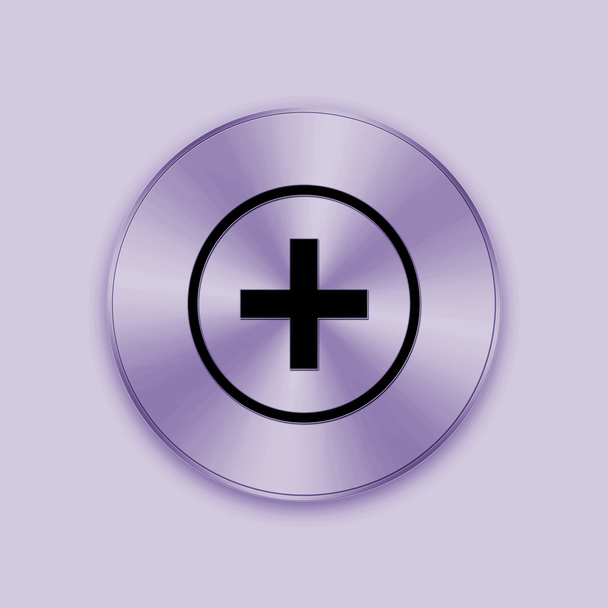 Bouton métallique violet avec icône d'ajout
 - Photo, image
