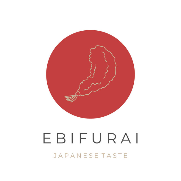 Japon Ebi Furai İllüstrasyon Logosu - Vektör, Görsel