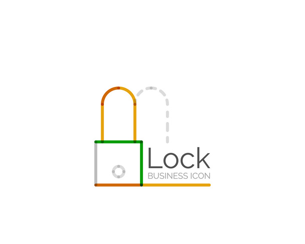 Lijn minimaal ontwerp logo lock - Vector, afbeelding