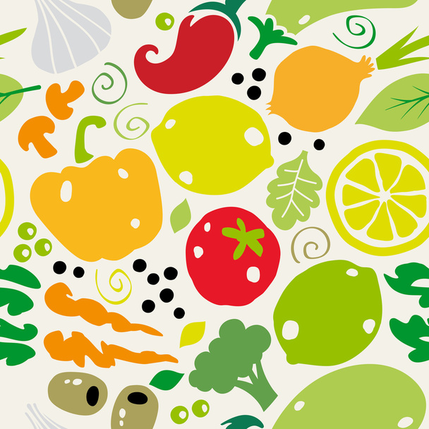 Seamless pattern with vegetables. - Vettoriali, immagini