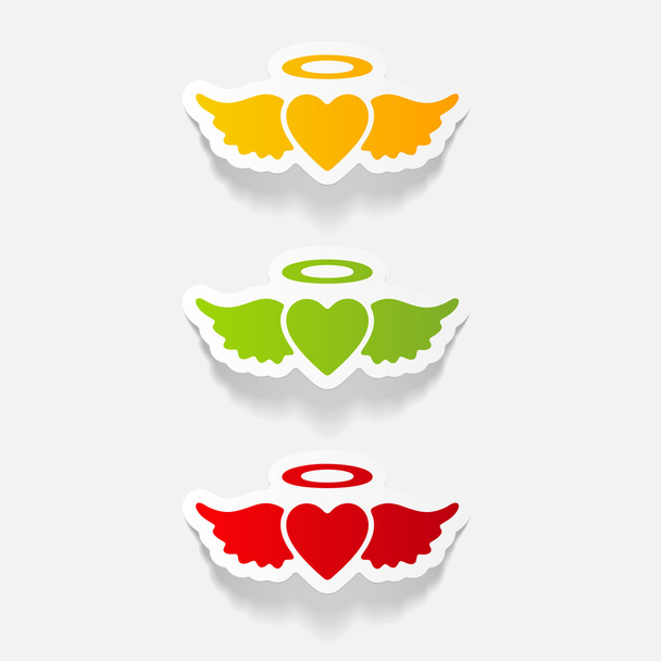 ícone de anjo coração
 - Vetor, Imagem
