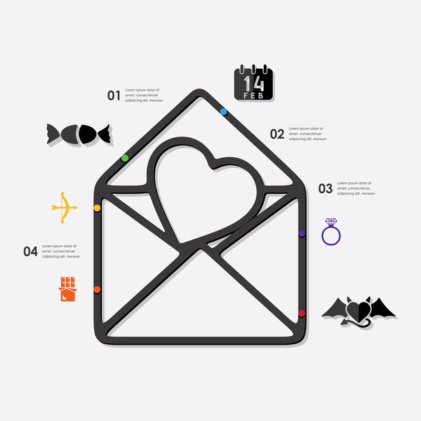Aftelkalender voor Valentijnsdag infographic - Vector, afbeelding