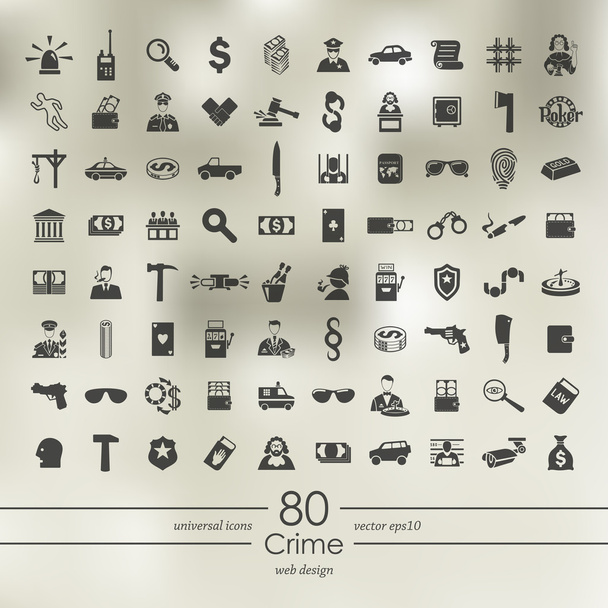Bűnözés ikonok - Vektor, kép