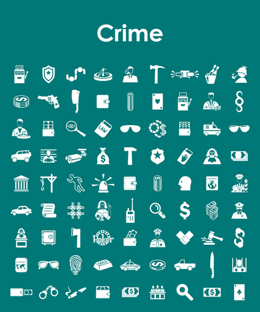 Set of crime simple icons - Vector, Image