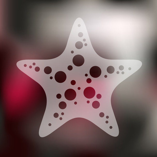 Icono de estrella de mar sobre fondo borroso
 - Vector, Imagen