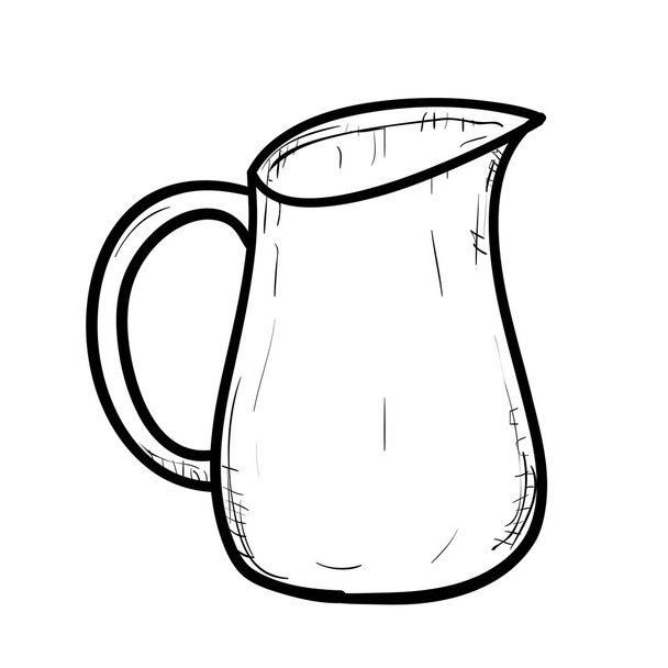 Outline  sketch of doodle jug - Вектор,изображение