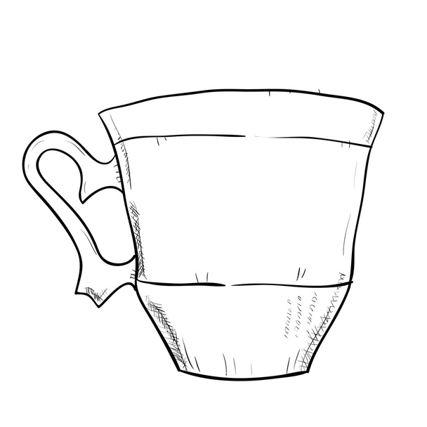 Outline  sketch of cup - Vektor, kép
