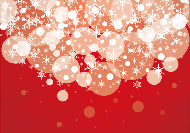 fondo con copos de nieve de los árboles de Navidad y estrellas - Vector, imagen