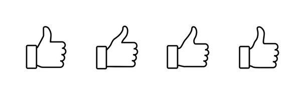 Like icons set. Thumbs up sign and symbol. Hand like - Vector, Image
