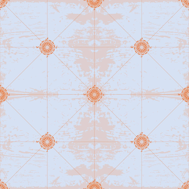 Image vectorielle d'une texture sans couture dans le style d'un enregistrement nautique médiéval du croquis de gravure du journal intime du capitaine - Vecteur, image