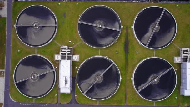 Czajka water sewing plant. Industrial wastewater treatment systems suitable for all major industries. Drone video. High quality 4k footage - Filmati, video