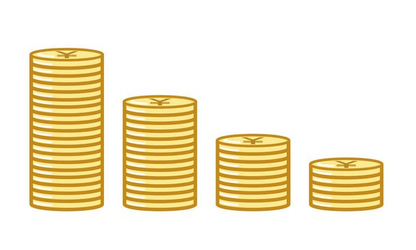 Ілюстрація про зменшення вартості японських єн (неухильно знижується вправо).)  - Вектор, зображення