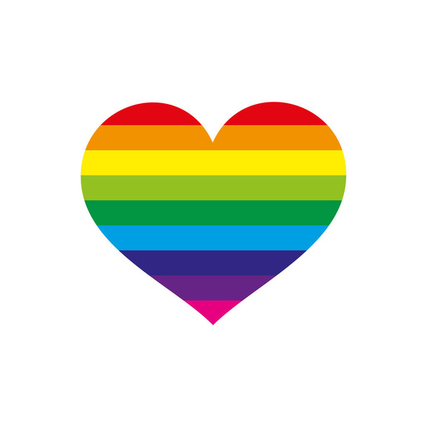 Vector illustration of the heart with the gay pride rainbow - Вектор, зображення