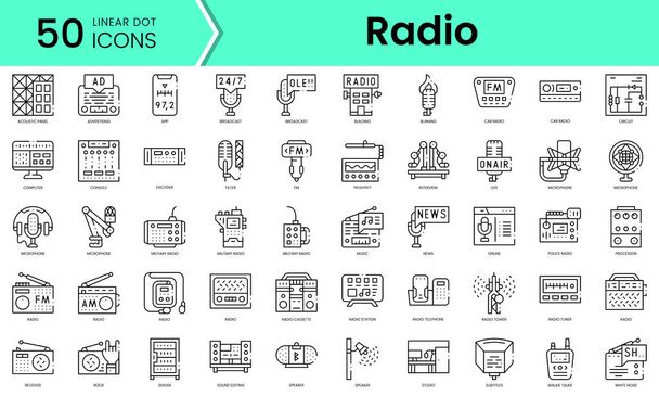 Set of radio icons. Line art style icons bundle. vector illustration - Vector, Image