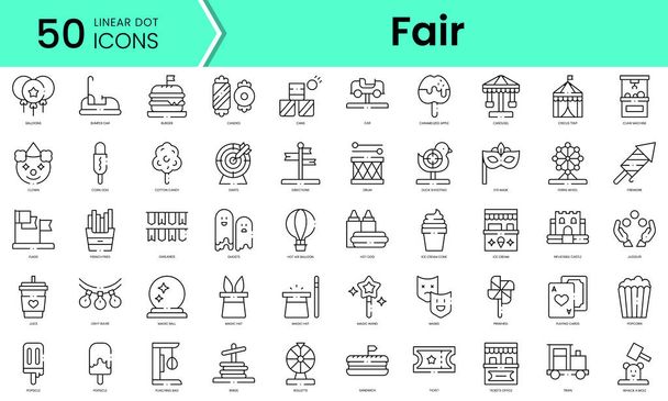 Conjunto de iconos justos. Paquete de iconos de estilo arte de línea. ilustración vectorial - Vector, Imagen