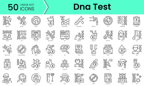 Σύνολο εικονιδίων δοκιμής DNA. Γραμμή στυλ τέχνης δέσμη εικονίδια. εικονογράφηση διανύσματος - Διάνυσμα, εικόνα