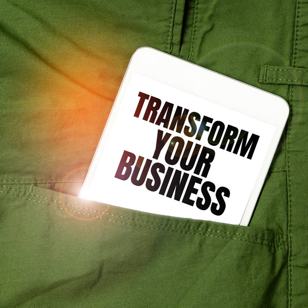 Εγγραφή εμφάνισης κειμένου Transform Your Business, Word for Modify energy on innovation and sustainable growth - Φωτογραφία, εικόνα