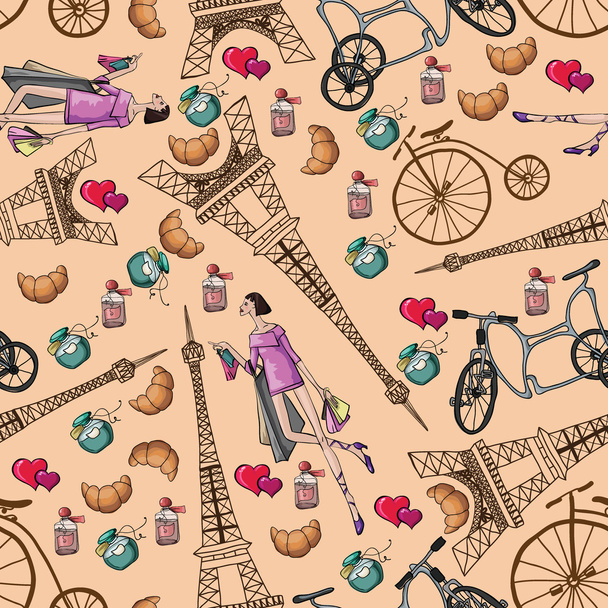 Paris city pattern - Vector, Image