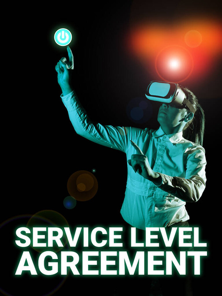 Text sign showing Service Level Agreement, Business concept changing the way you serve better your customers - Photo, Image