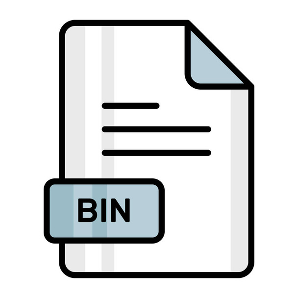 Una straordinaria icona vettoriale del file BIN, design modificabile - Vettoriali, immagini