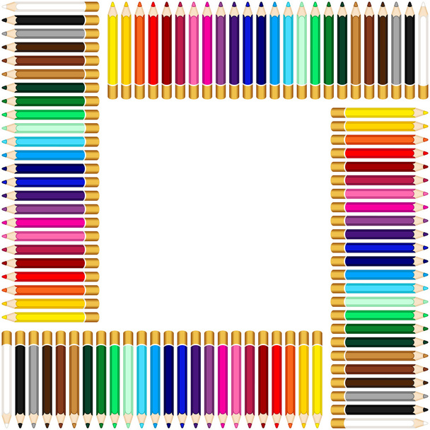 quadro com lápis coloridos
 - Vetor, Imagem