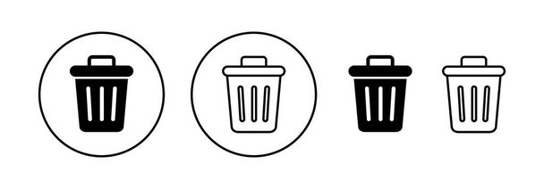 Trash-Icon-Vektor für Web und mobile App. Mülleimer-Symbol. Zeichen und Symbol löschen. - Vektor, Bild