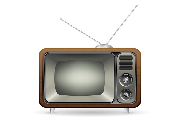 Old retro TV illustration vector isolated - Vector, Image