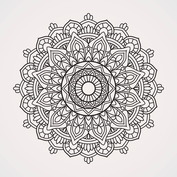 mandala dekoracyjny wzór z kwiatem. nadaje się do henny, tatuaże, zdjęcia, kolorowanki. islam, hinduizm, Budda, Indie, Pakistan, chiński, arabski - Wektor, obraz