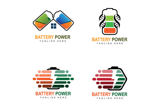Battery Logo Design, Technology Charging Illustration, Company Brand Vector - Vecteur, image