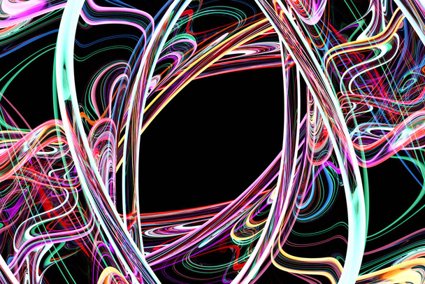 3D illustration of a colorful torus. Fantastic cell.Simple geometric shapes - Foto, imagen