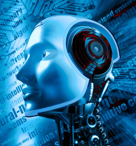 Intelligenza Artificiale, simulazione dell'intelligenza umana in macchine programmate per pensare e agire come esseri umani. Si tratta di sviluppare algoritmi e sistemi informatici in grado di svolgere compiti che normalmente richiederebbero intelligenza umana - Foto, immagini