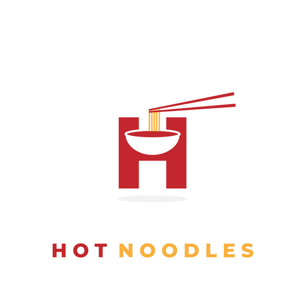 letra H logotipo de la ilustración con tazón caliente - Vector, imagen