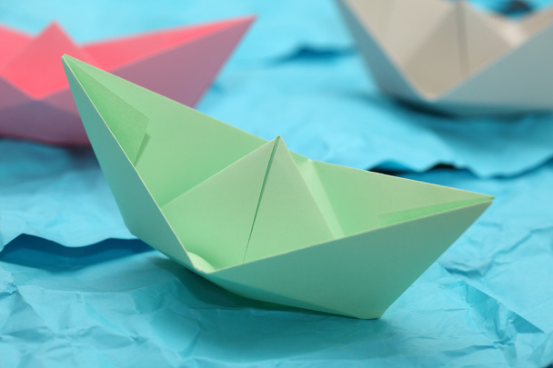 Paper boats in the paper ocean - Photo, Image