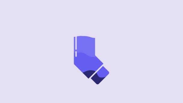 Icono del inhalador azul aislado sobre fondo púrpura. Respiración para aliviar la tos, inhalación, paciente alérgico. Animación gráfica de vídeo 4K. - Imágenes, Vídeo