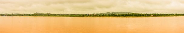 Panorama View of Mekong River in Chiang Saen District, Chiang Rai Province. - Fotoğraf, Görsel