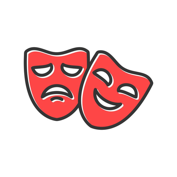 Theater Masks Creative Icons Desig - Vektör, Görsel