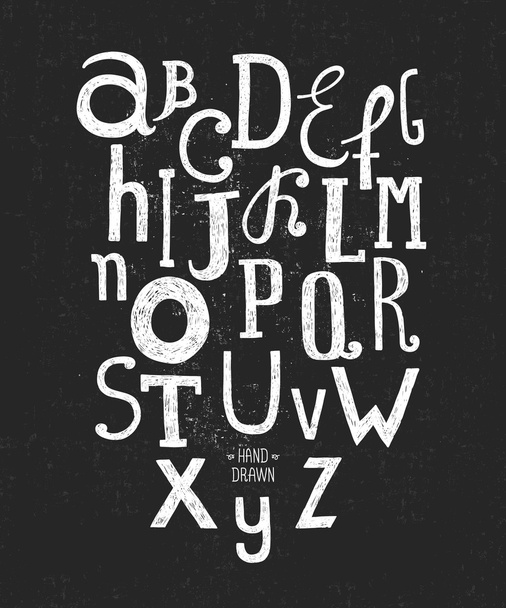 Vector hand drawn alphabet - Vector, afbeelding