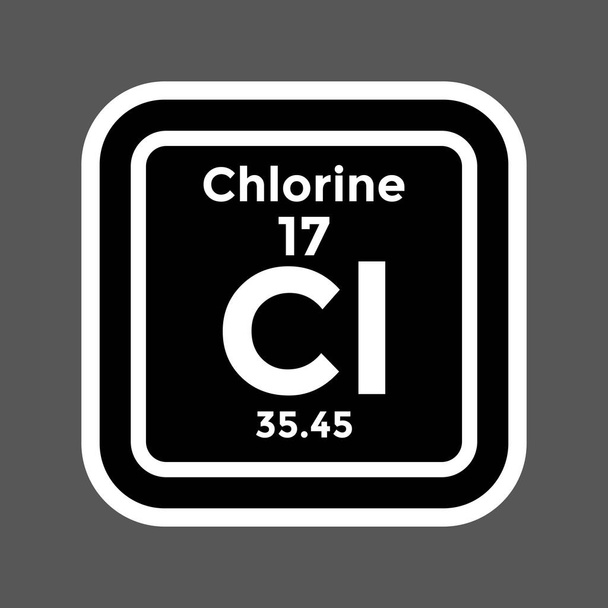 cloro tabela periódica elemento, química, ilustração vetorial  - Vetor, Imagem