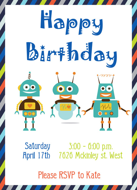 Happy Birthday card - Vector, imagen
