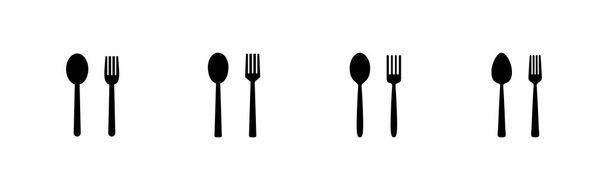 spoon and fork icons set. spoon, fork and knife icon vector. restaurant sign and symbol - Vector, Image