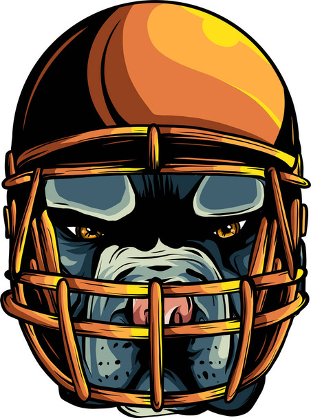Portrait of the Smiling dog in rugby helmet. - Vector, afbeelding