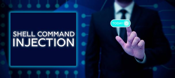 Ручний запис Sell Command Injection, Бізнес концепція використовується хакерами для виконання команд системи на сервері - Фото, зображення