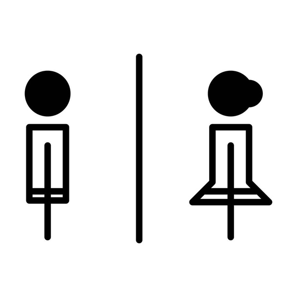 Символ туалетного знака мужчина и женщина на рисунке пиктограммы - Вектор,изображение