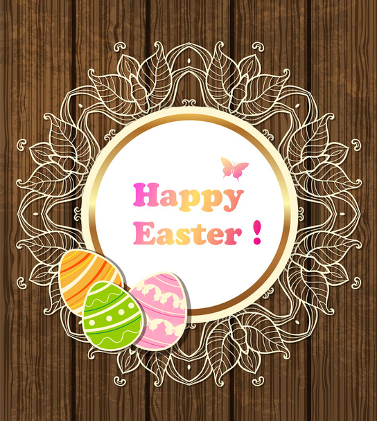  Easter banner with lace and eggs  - Vector, Image