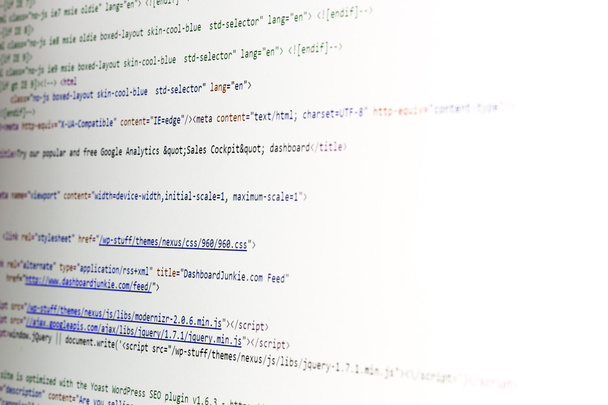 HTML code on computer monitor - Photo, Image
