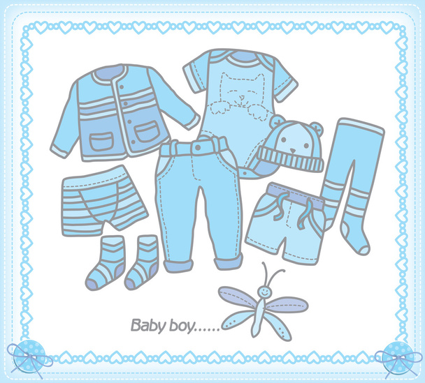 Baby boy clothes - Vektor, kép