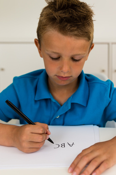Boy writing the ABC alphabet - Фото, зображення