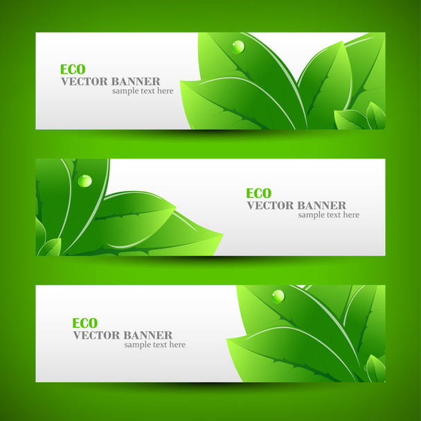 Set banners ilustração ecologia
 - Vetor, Imagem