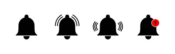 Zvonové ikony nastaveny. Oznamovací značka a symbol pro návrh webových stránek - Vektor, obrázek