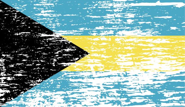 Bandeira de Bahamas com textura antiga. Vetor
 - Vetor, Imagem